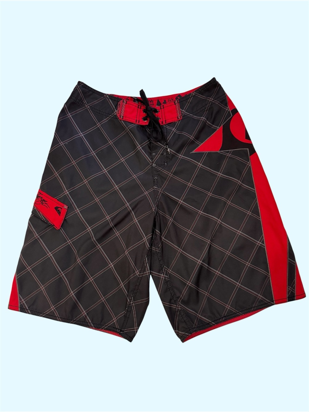 Vintage Y2K Quiksilver Kelly Slater Star Series Board Shorts Surf Plaid Size 30